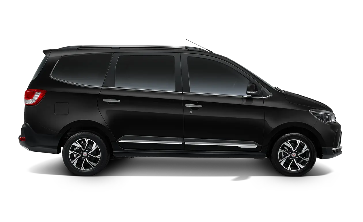 Wuling Confero S hitam dengan roof rail dan velg two-tone